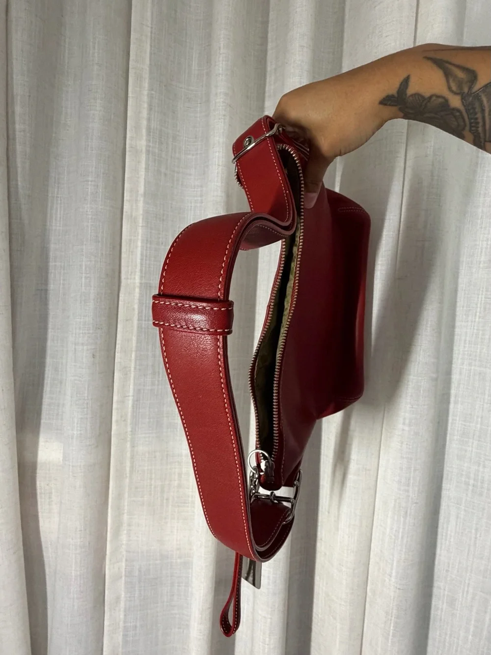 Coach Red Leather Shoulder Bag - Picture 5 of 8
